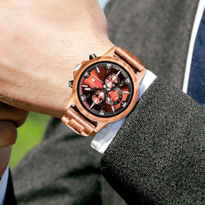 Wood Wristwatch For Men: Precision Chronograph and Sporty Elegance