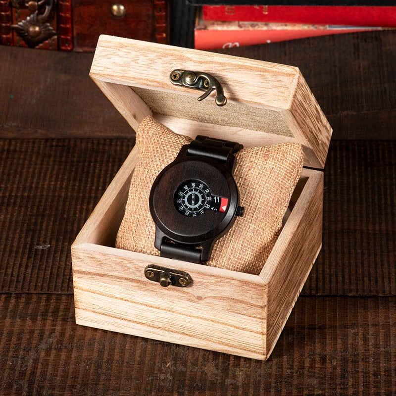 Wooden Wrist Watch For Men: Luxury Quartz Timepiece