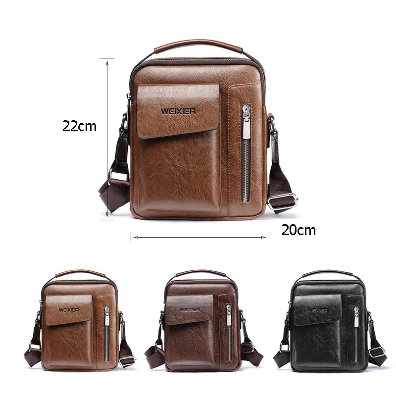 Versatile Men's Crossbody: Multi-function & Stylish Flap