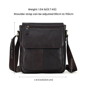 Vintage Leather Men's Crossbody: Stylish and Spacious Flap Design