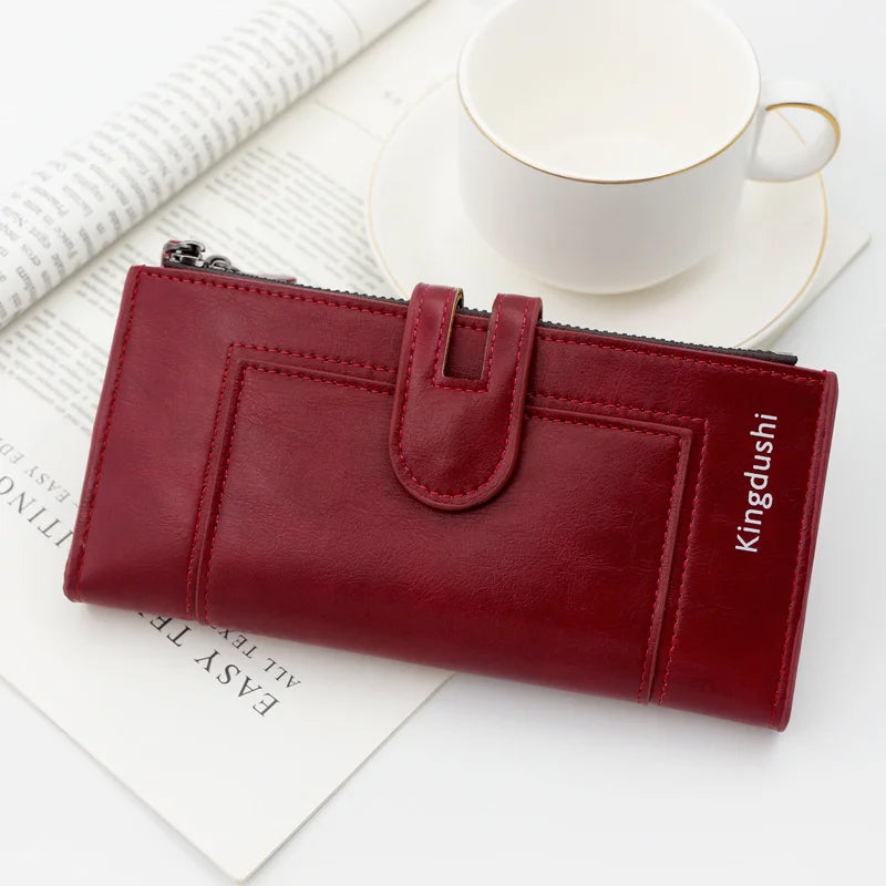 European Style Long Wallet: Fashionable PU Leather Phone Bag