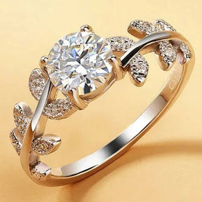 Genuine Elegance Moissanite Leaf Ring