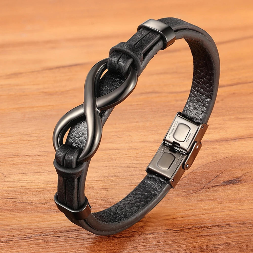 Infinite Elegance Genuine Leather Bracelet