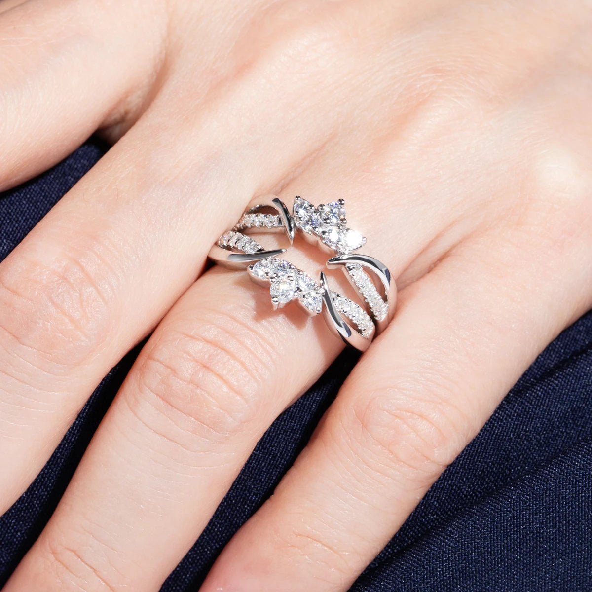 Silver Crown Bridal Ring