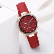 Rhinestone Star Sky Silver Pink Women's Fashion Quartz Wrist Watch