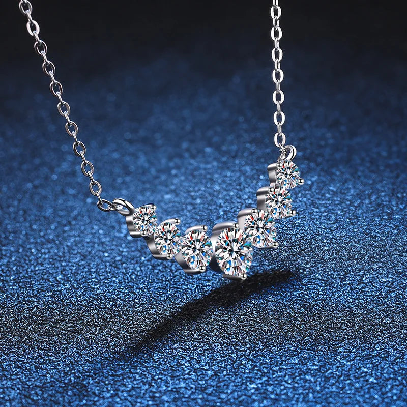 Moissanite Wedding Necklace - Sterling Silver