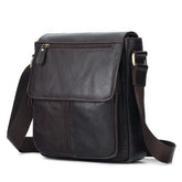 Vintage Leather Men's Crossbody: Stylish and Spacious Flap Design