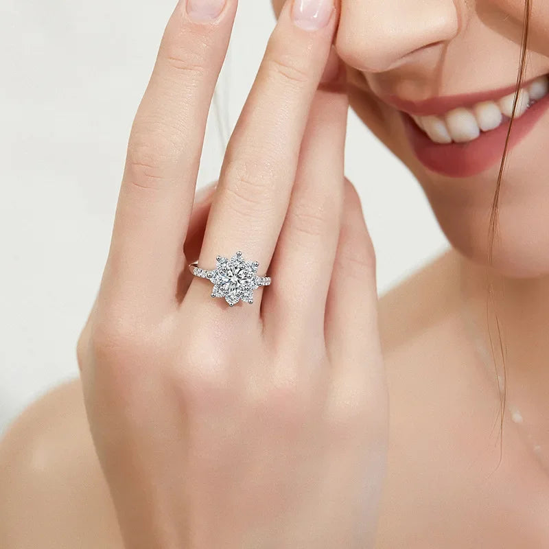 Eternal Bloom Moissanite Sunflower Ring