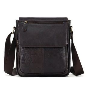 Vintage Leather Men's Crossbody: Stylish and Spacious Flap Design