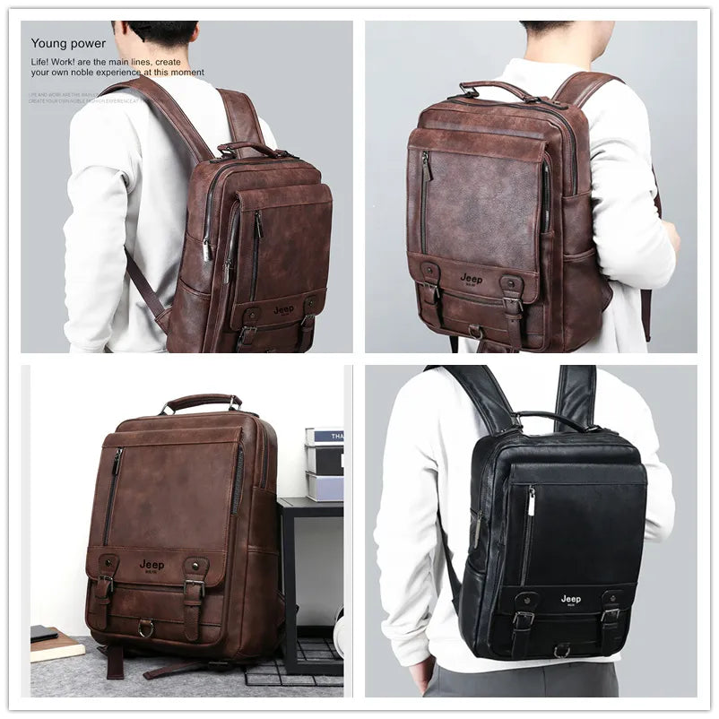 Stylish Leather Backpack: Business & Travel