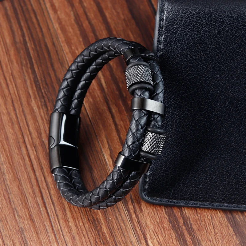 Rugged Charm Leather Wristband