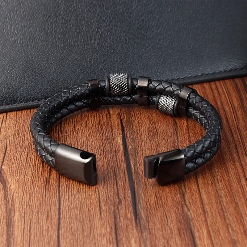 Rugged Charm Leather Wristband